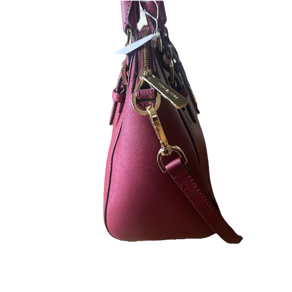 Michael Kors Ciara Saffiano Leather Raspberry Pink Satchel Crossbody Versatile - Picture 3 of 16